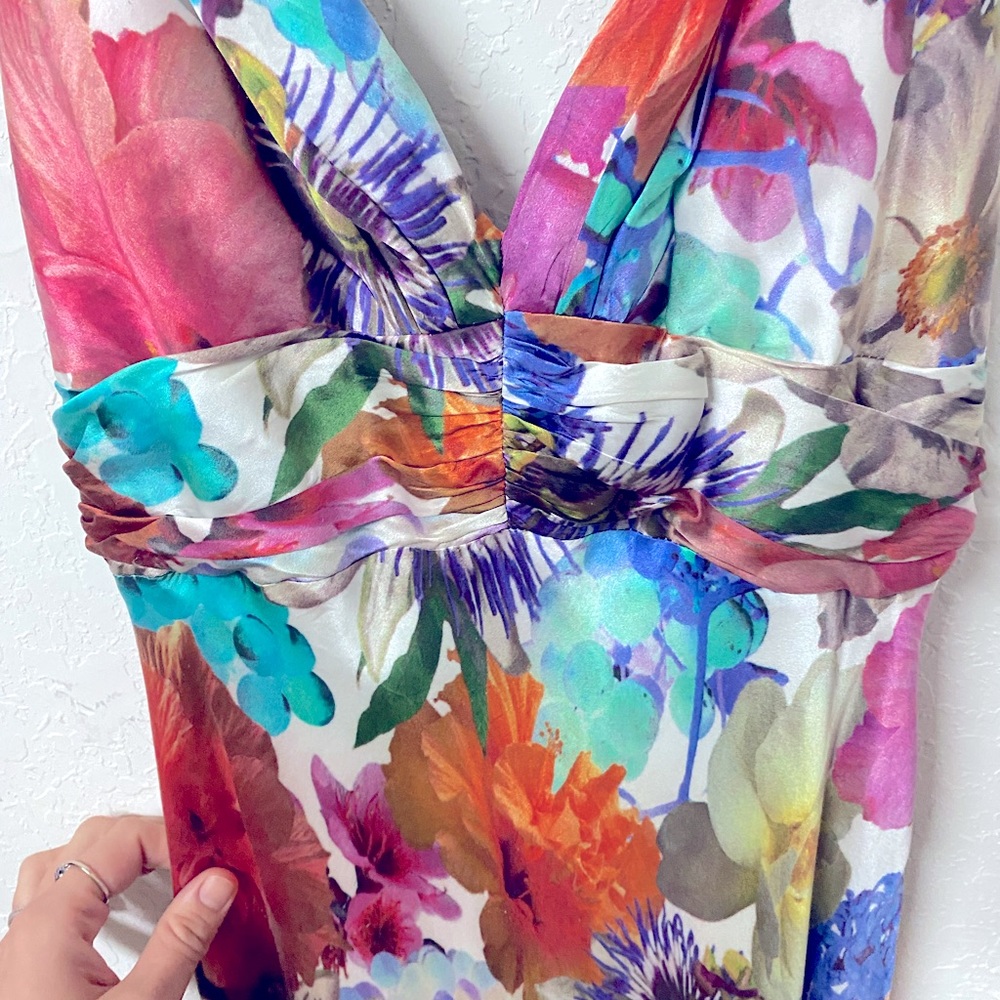 David Meister Floor Length Floral Gown